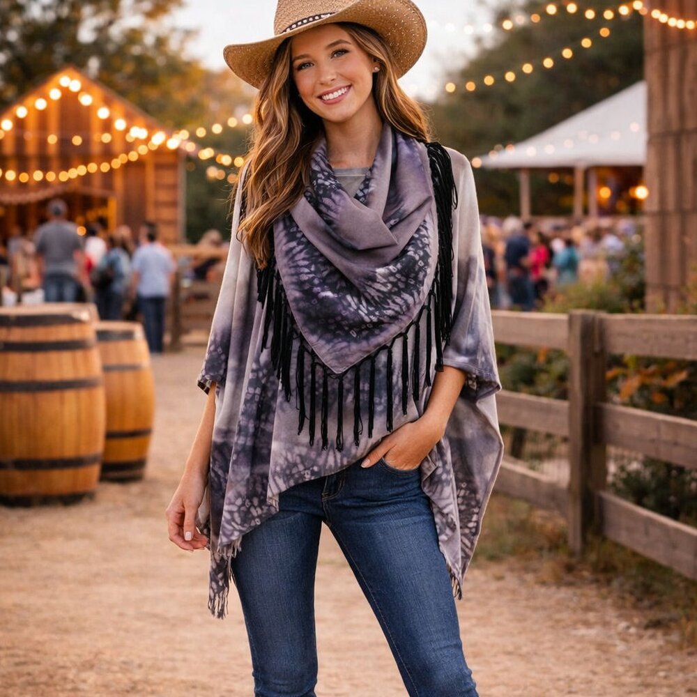 ONE WORLD LIVE & LET LIVE  LADIES‎  PONCHO STYLE SHIRT
